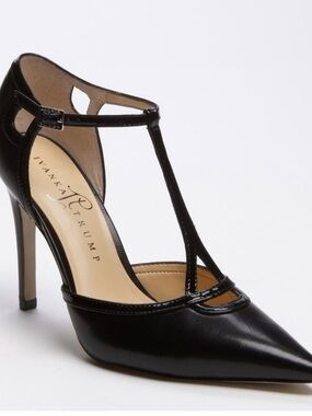 Ivanka Trump Black Patent & Leather T-Strap Pointed Pump size 10